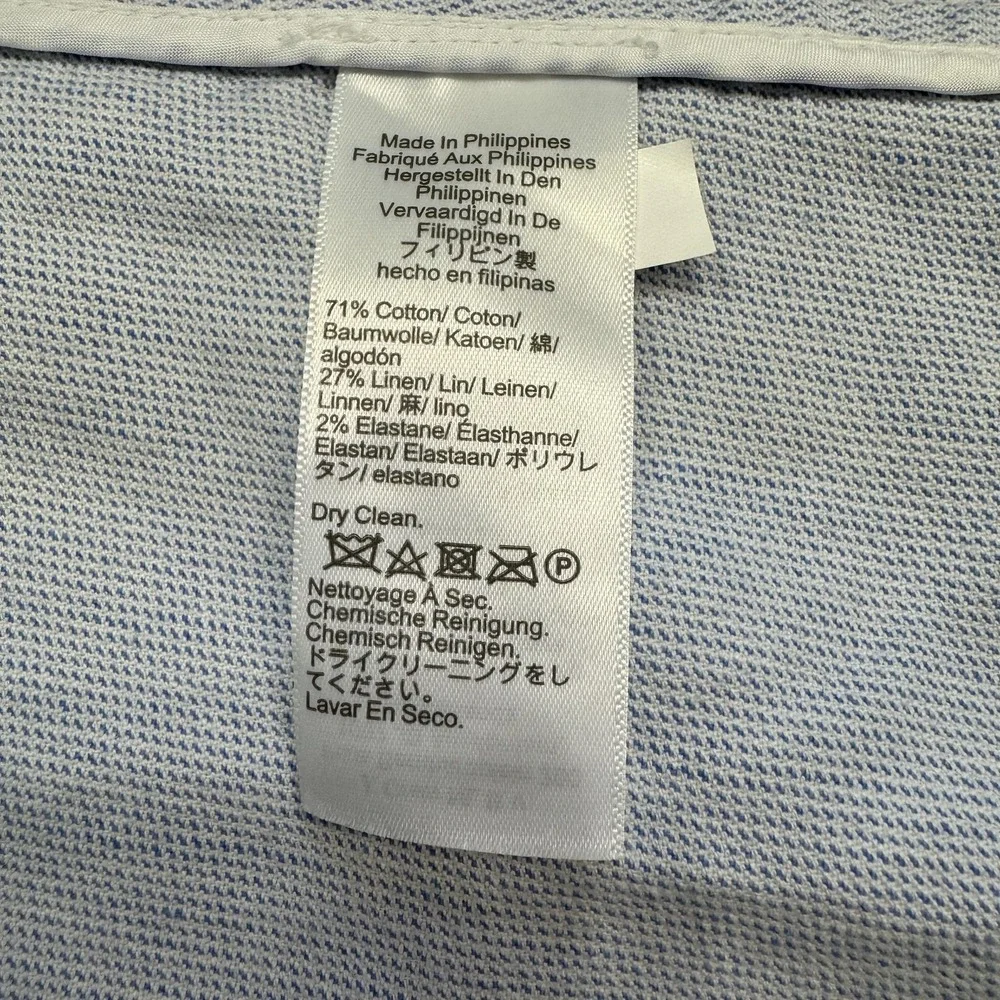 J‎ Crew Blazer Women's 6 Blue Striped Seersucker Linen Blend Lightweight Relaxed - Picture 14 of 15